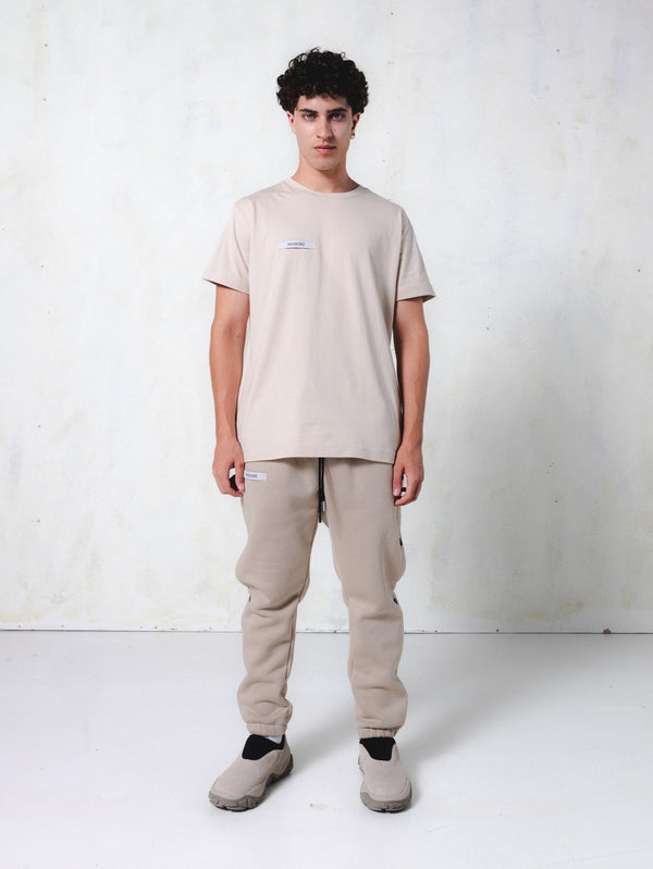 MagicBee Grosgrain Logo Tee - Beige