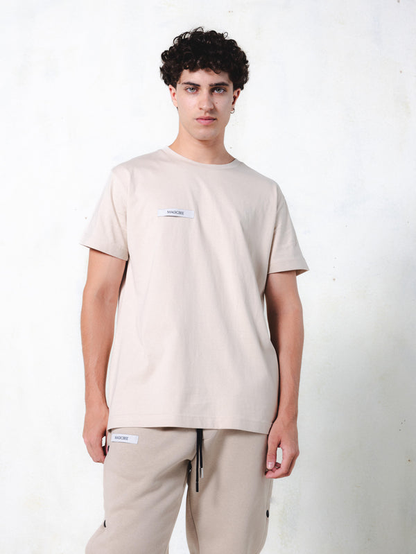 MagicBee Grosgrain Logo Tee - Beige