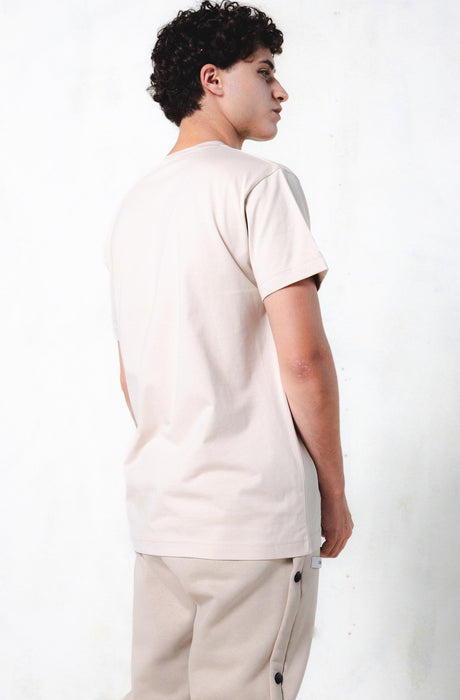 MagicBee Grosgrain Logo Tee - Beige