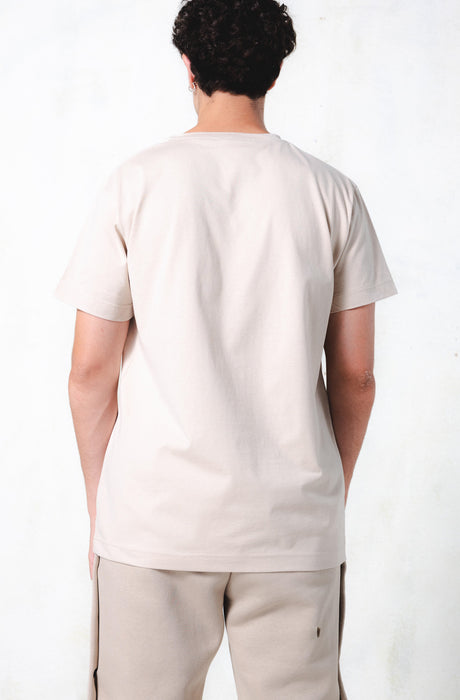 MagicBee Grosgrain Logo Tee - Beige