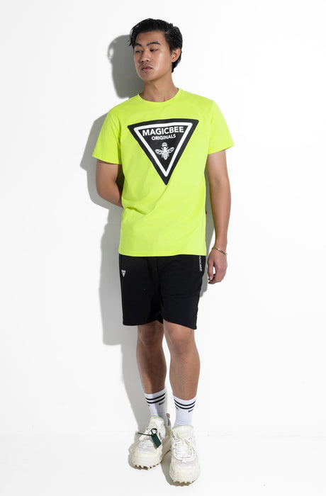 MagicBee Triangle Logo Tee - Neon Yellow