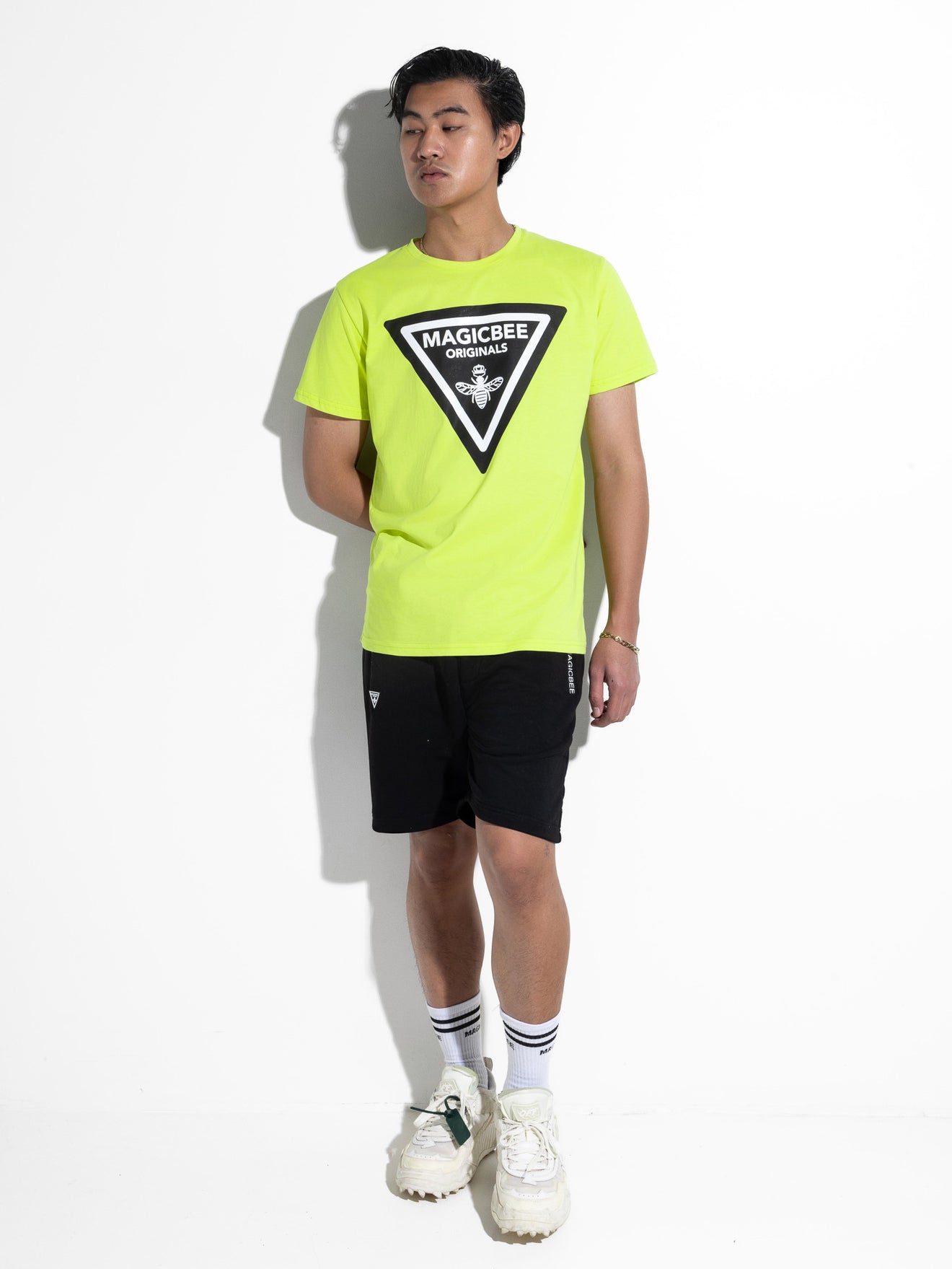 MagicBee Triangle Logo Tee - Neon Yellow