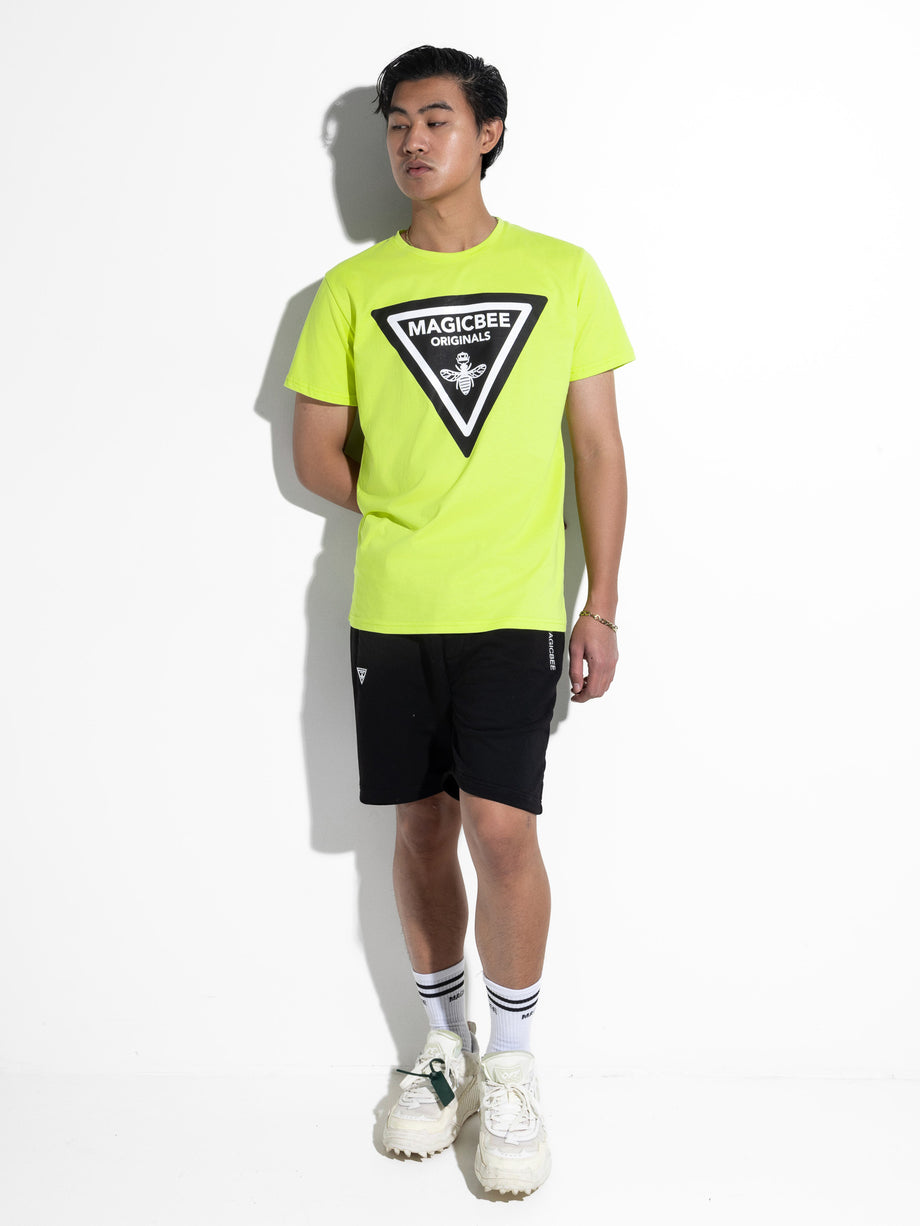 MagicBee Triangle Logo Tee - Neon Yellow