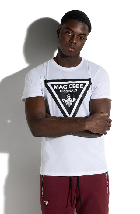 MagicBee Triangle Logo Tee - White