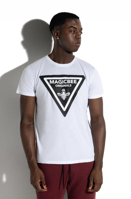 MagicBee Triangle Logo Tee - White