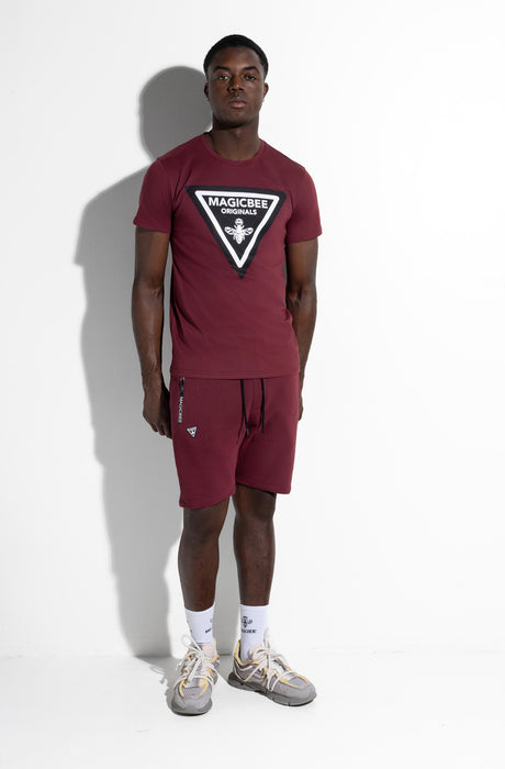 MagicBee Triangle Logo Tee - Burgundy