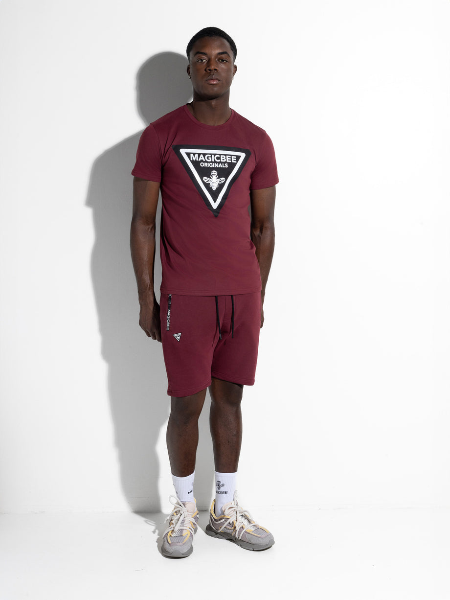 MagicBee Triangle Logo Tee - Burgundy