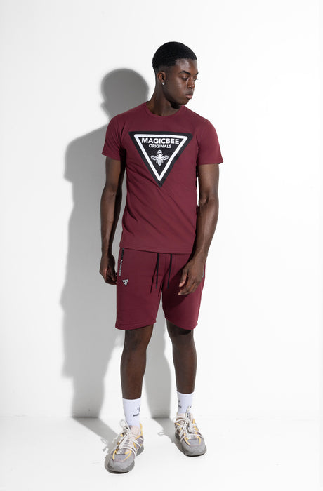 MagicBee Triangle Logo Tee - Burgundy