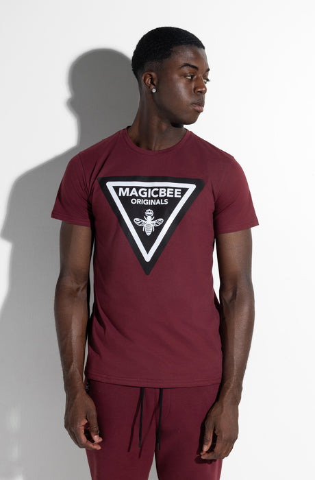 MagicBee Triangle Logo Tee - Burgundy