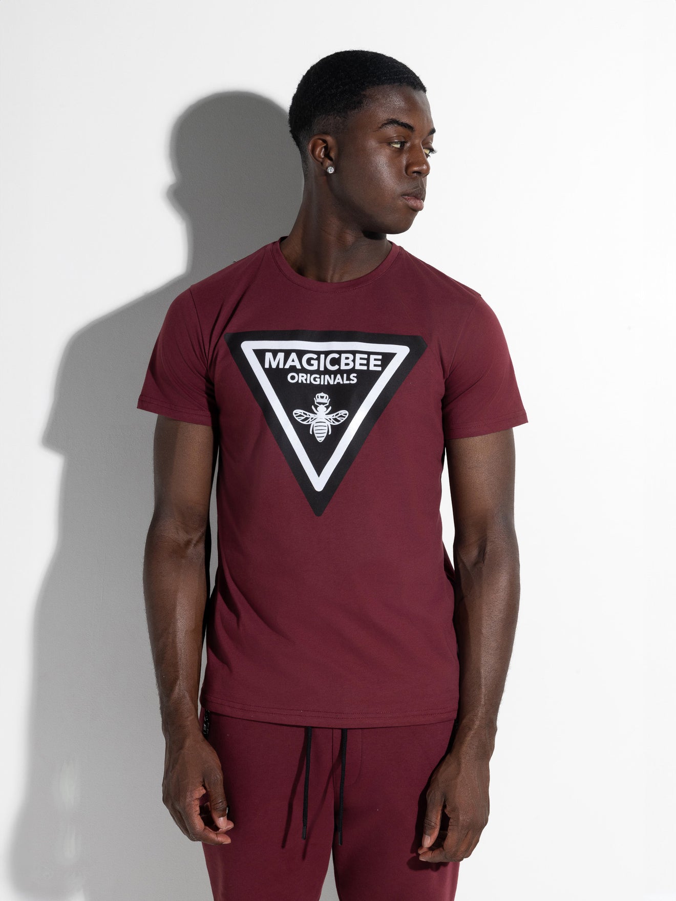 MagicBee Triangle Logo Tee - Burgundy