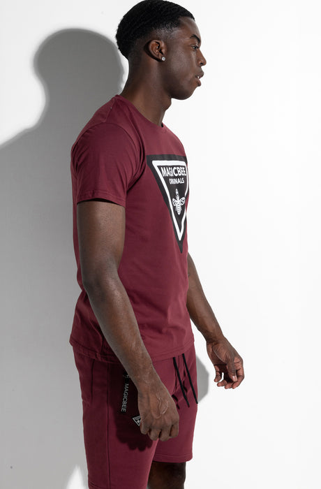 MagicBee Triangle Logo Tee - Burgundy