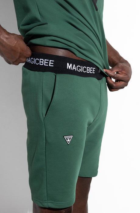 MagicBee Rib Logo Shorts - Green