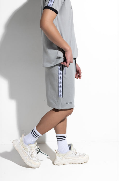 MagicBee Tape Logo Shorts - Ice Grey