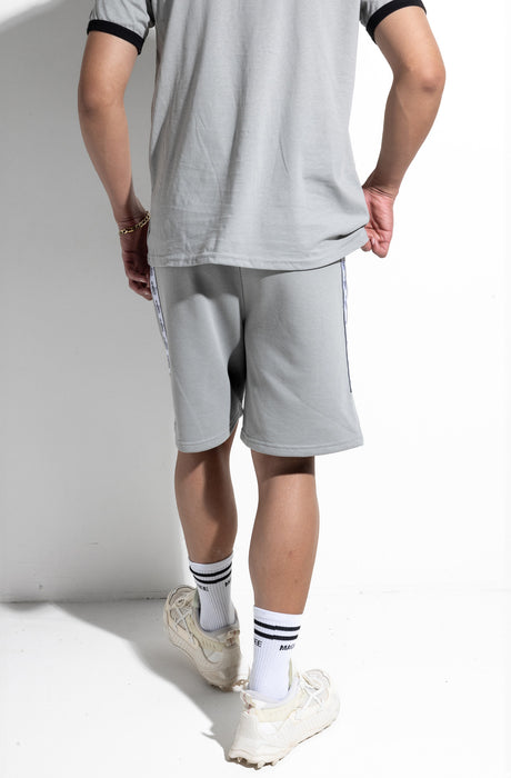 MagicBee Tape Logo Shorts - Ice Grey