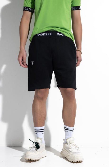 MagicBee Rib Logo Shorts - Black