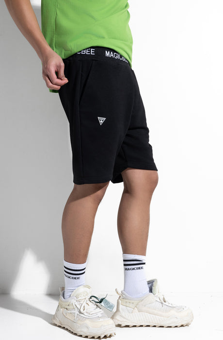 MagicBee Rib Logo Shorts - Black