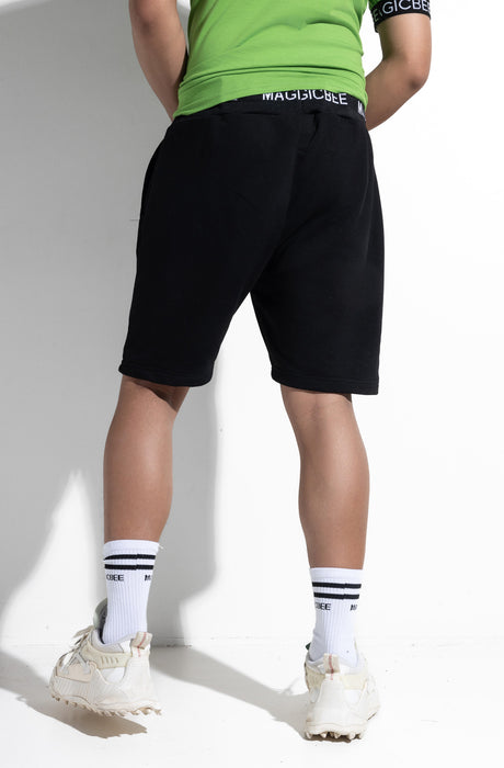 MagicBee Rib Logo Shorts - Black