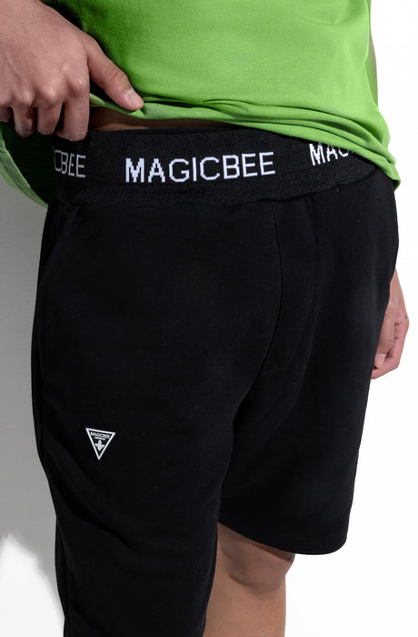 MagicBee Rib Logo Shorts - Black