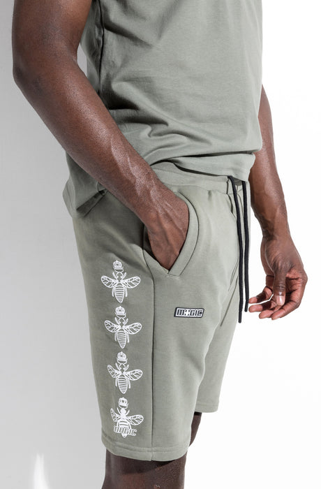 MagicBee Side Logo Shorts - Vetiver