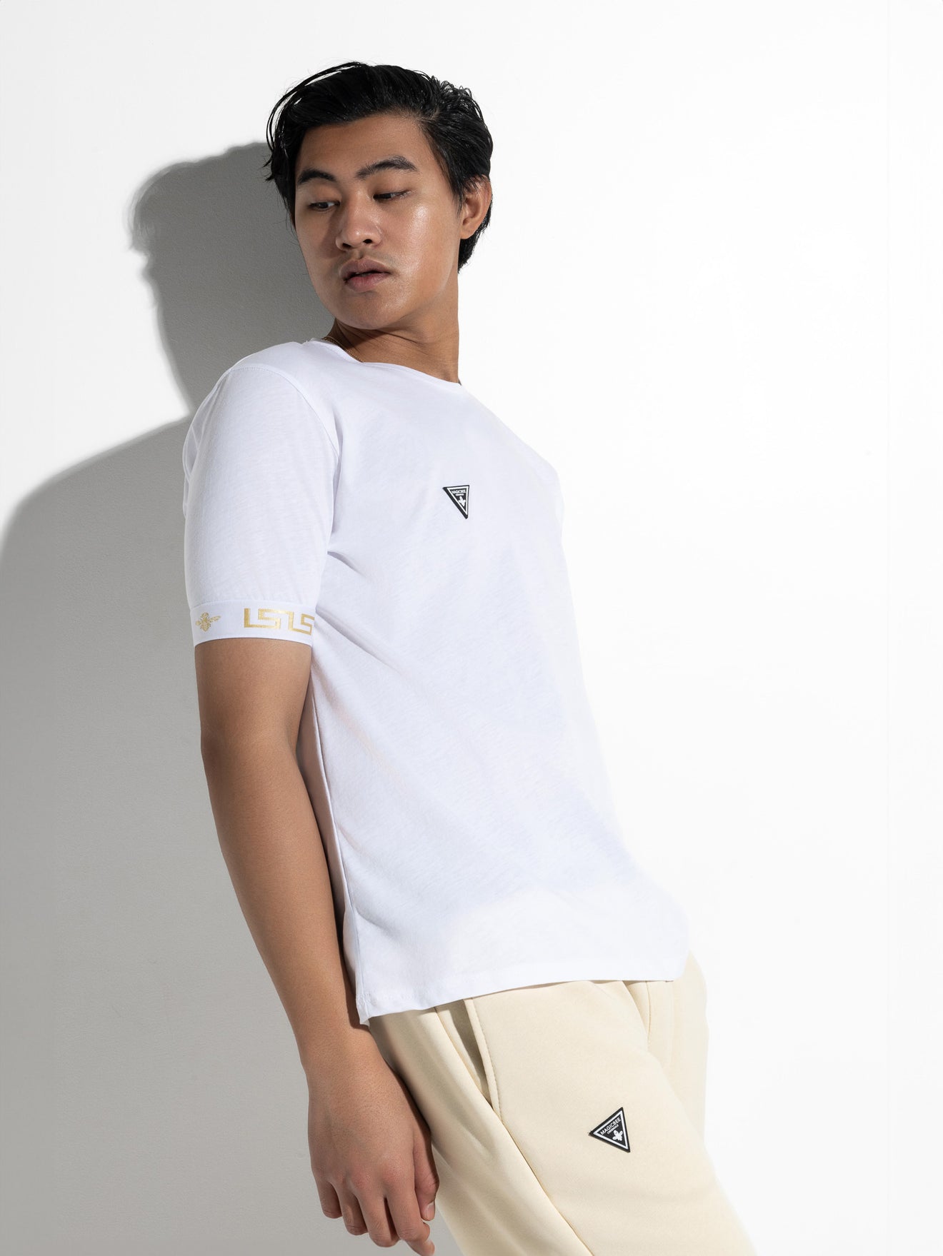 MagicBee Gold Elastic Tee - White