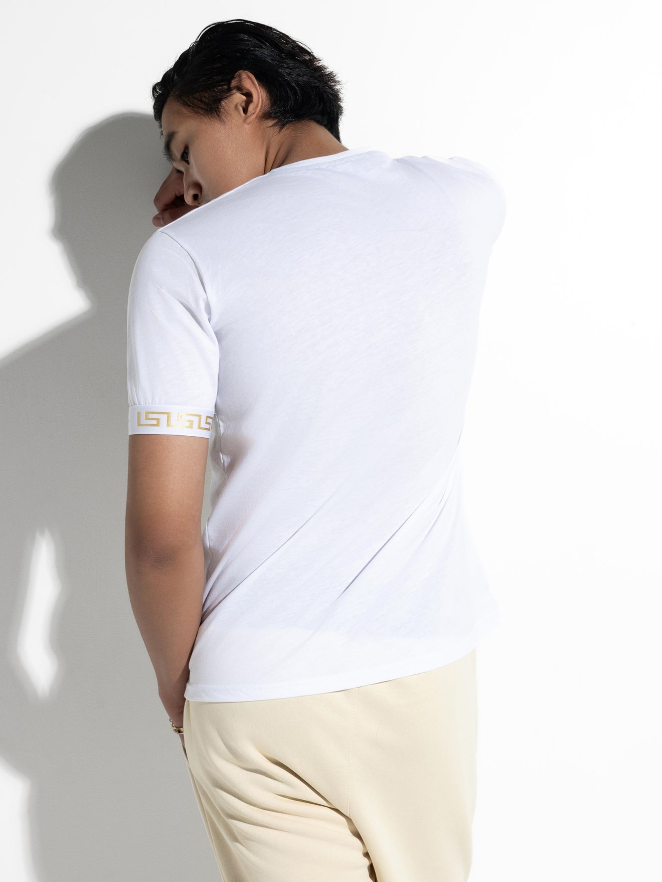 MagicBee Gold Elastic Tee - White