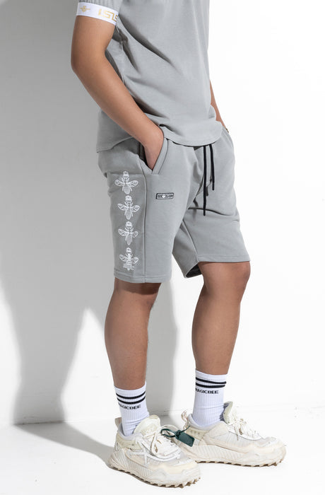 MagicBee Side Logo Shorts - Ice Grey