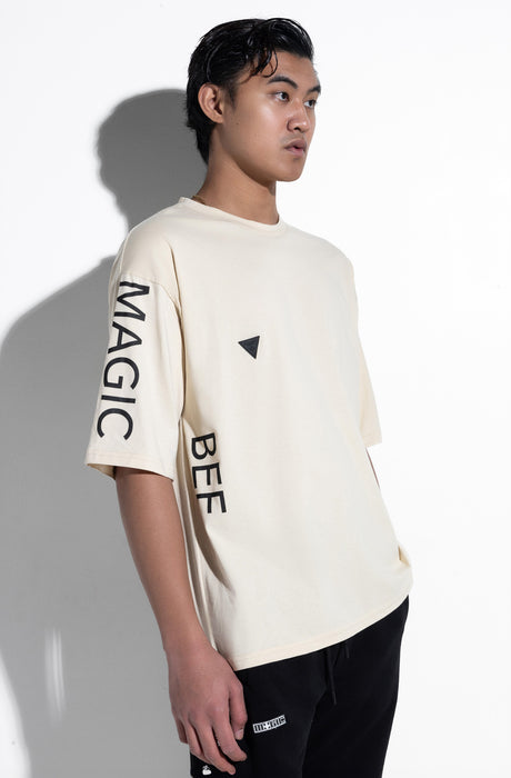 MagicBee Side Logo Oversized Tee - Beige