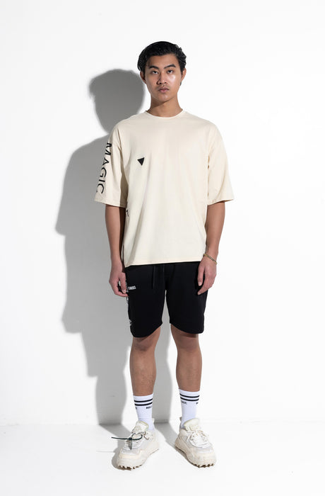 MagicBee Side Logo Oversized Tee - Beige