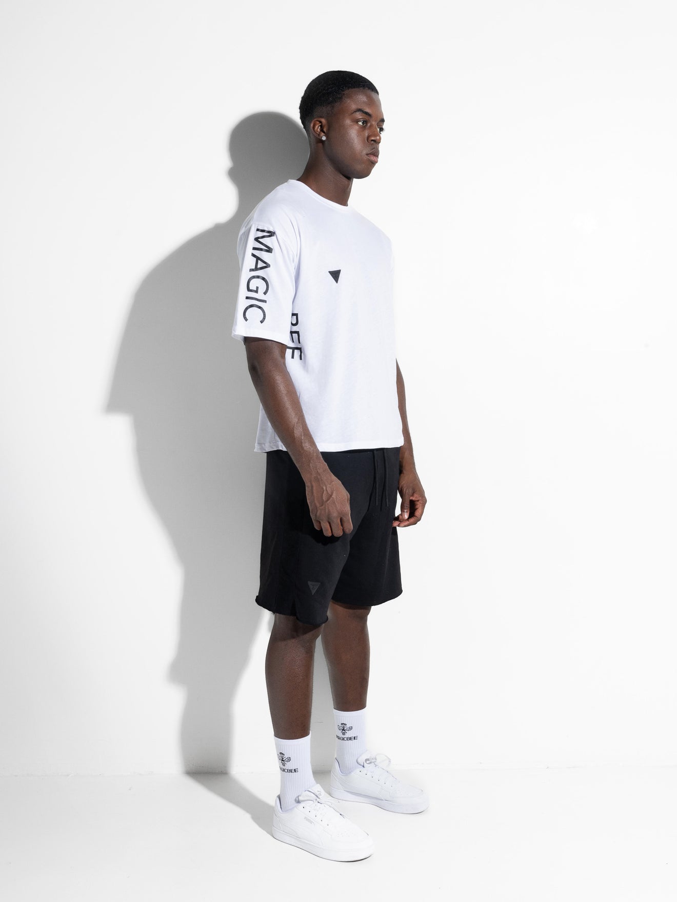 MagicBee Side Logo Oversized Tee - White