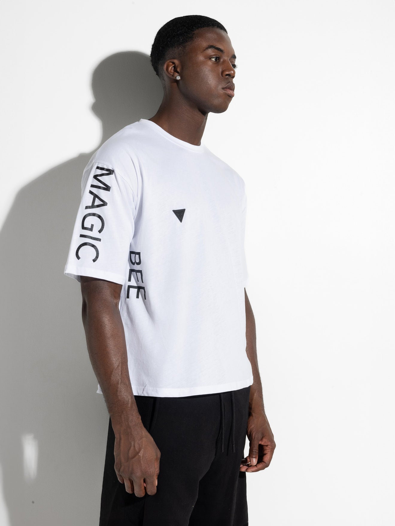 MagicBee Side Logo Oversized Tee - White