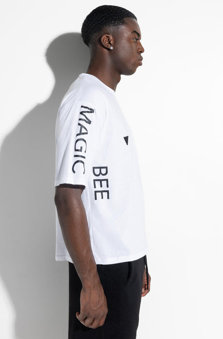 MagicBee Side Logo Oversized Tee - White