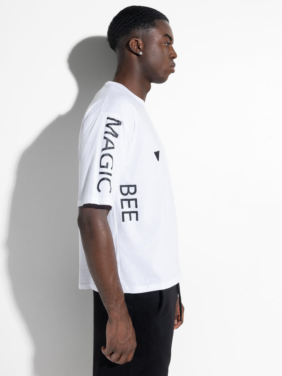 MagicBee Side Logo Oversized Tee - White