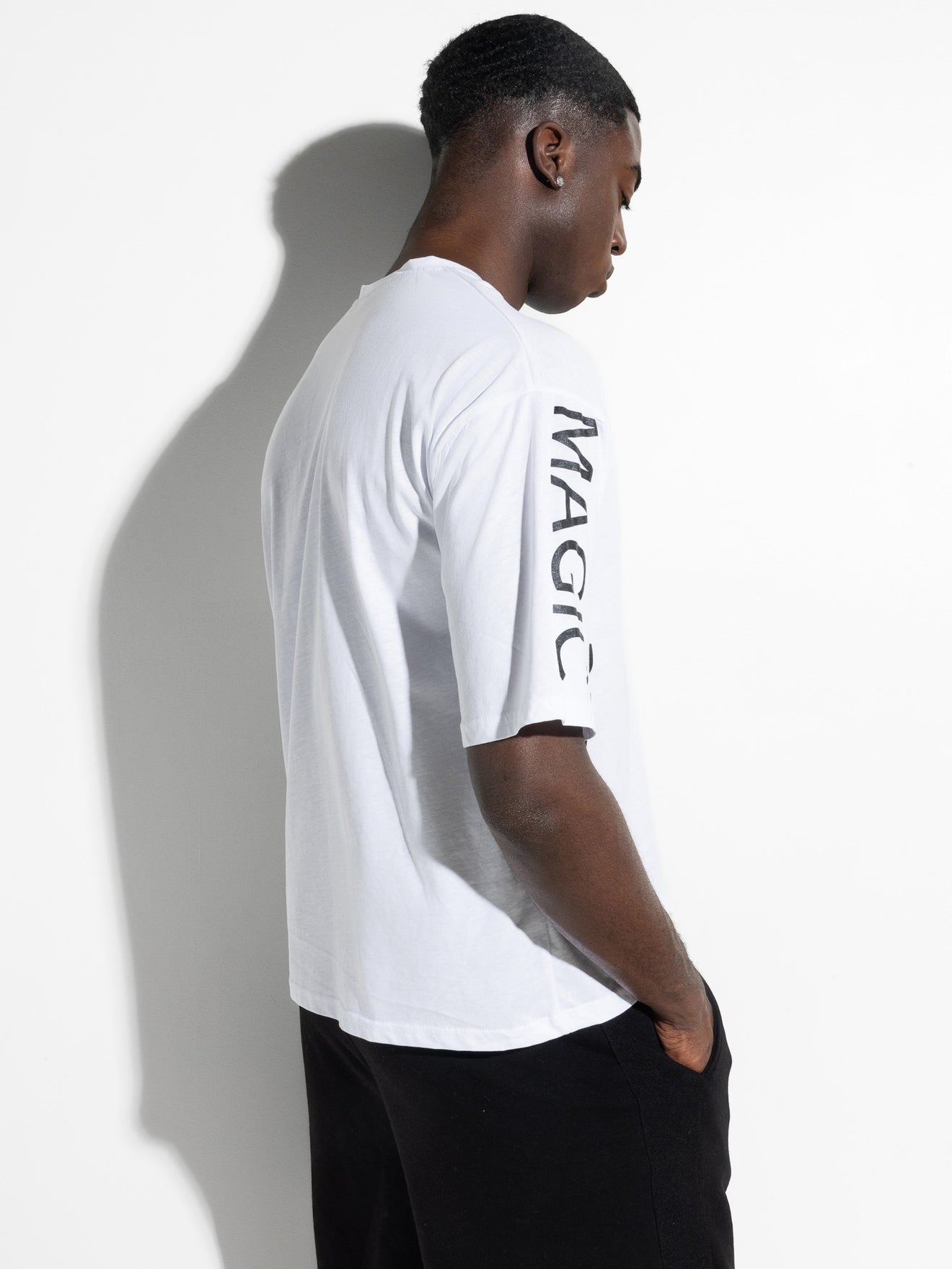 MagicBee Side Logo Oversized Tee - White