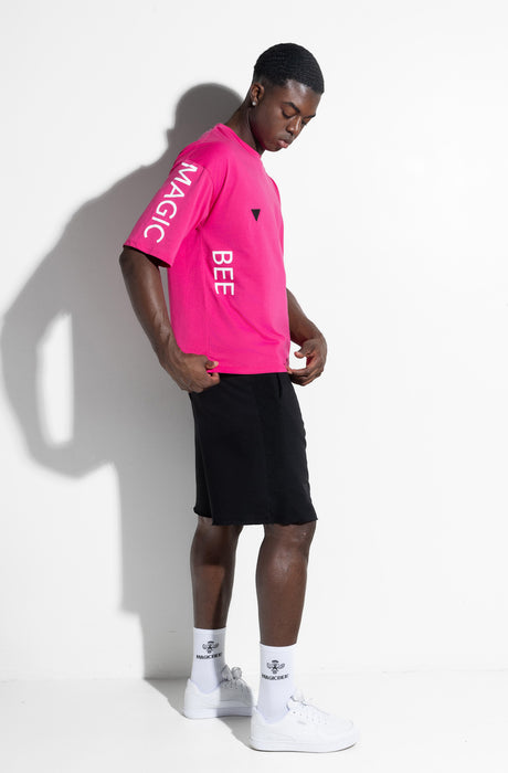 MagicBee Side Logo Oversized Tee - Fuchsia