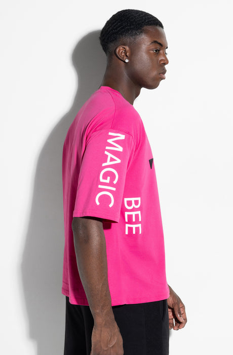 MagicBee Side Logo Oversized Tee - Fuchsia