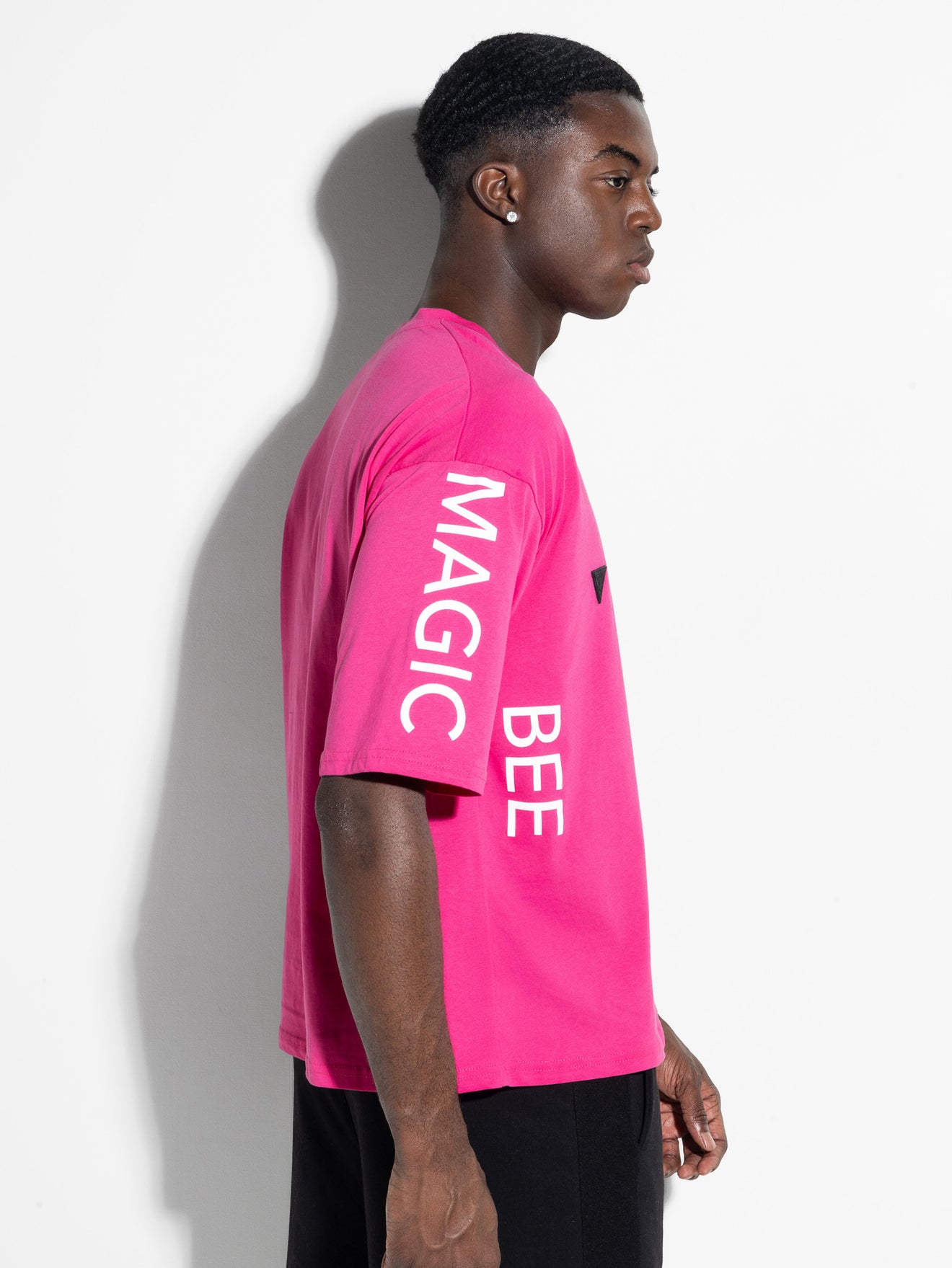 MagicBee Side Logo Oversized Tee - Fuchsia