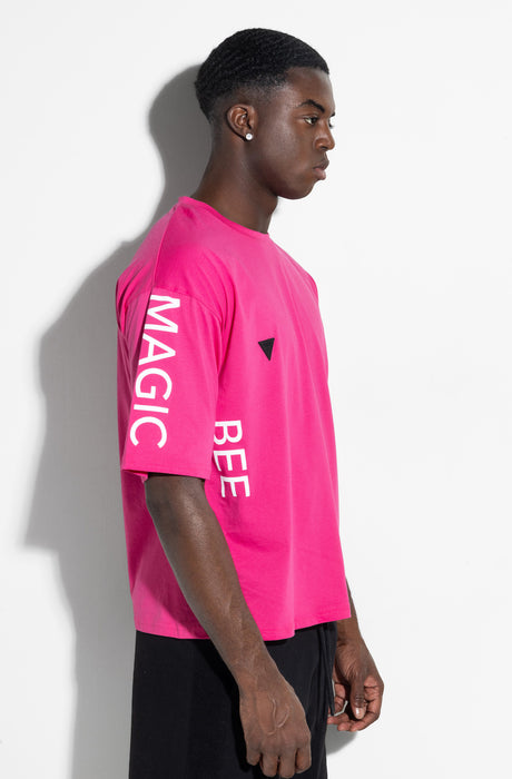 MagicBee Side Logo Oversized Tee - Fuchsia