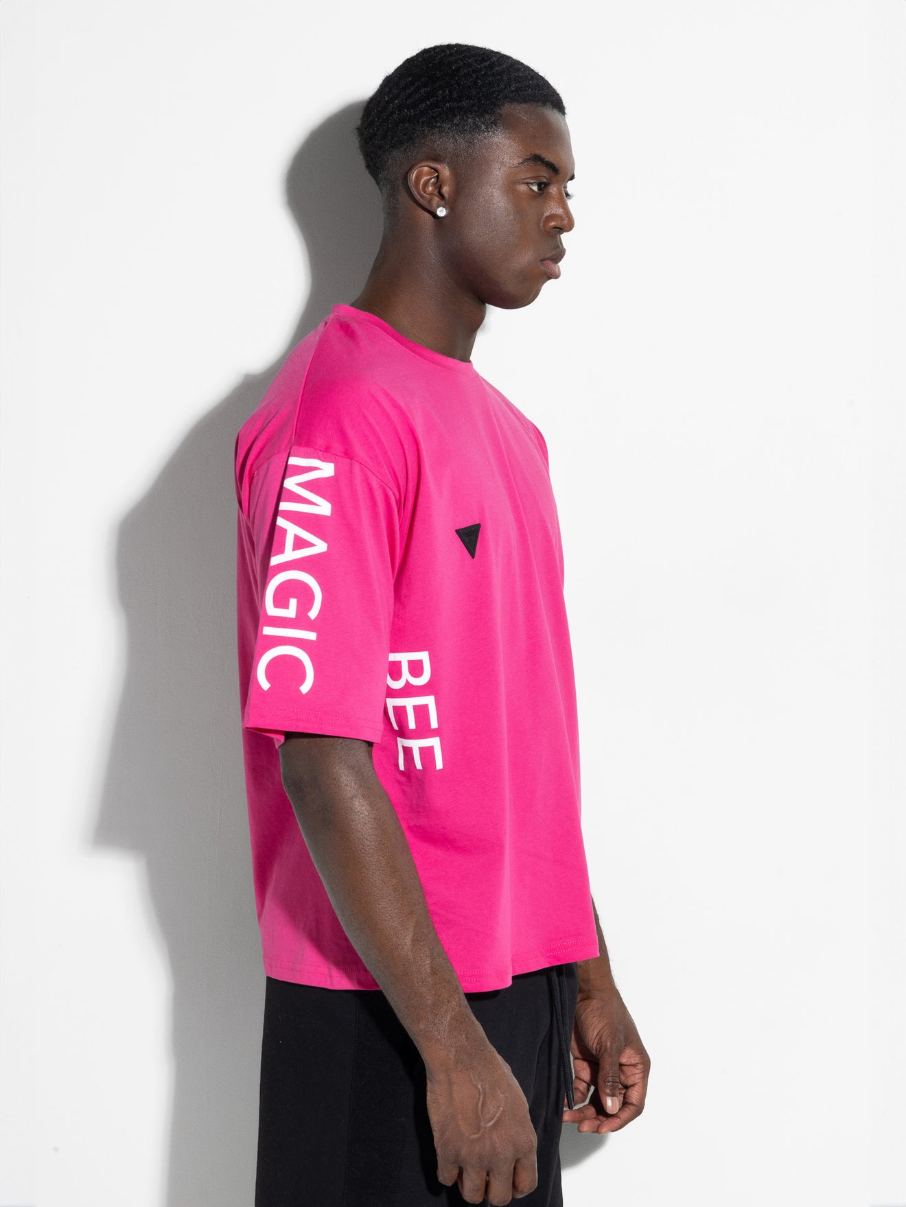 MagicBee Side Logo Oversized Tee - Fuchsia