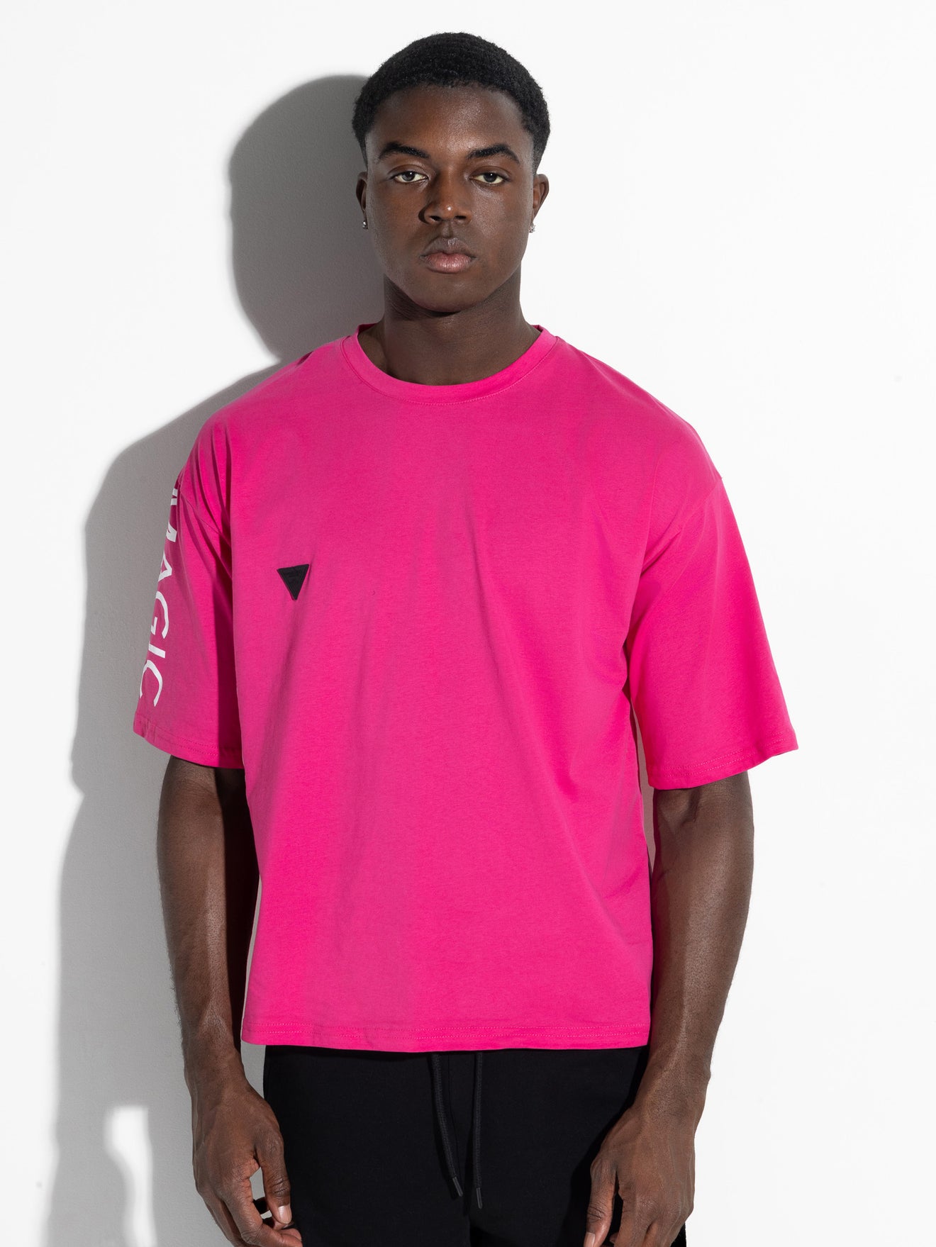 MagicBee Side Logo Oversized Tee - Fuchsia