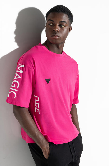 MagicBee Side Logo Oversized Tee - Fuchsia