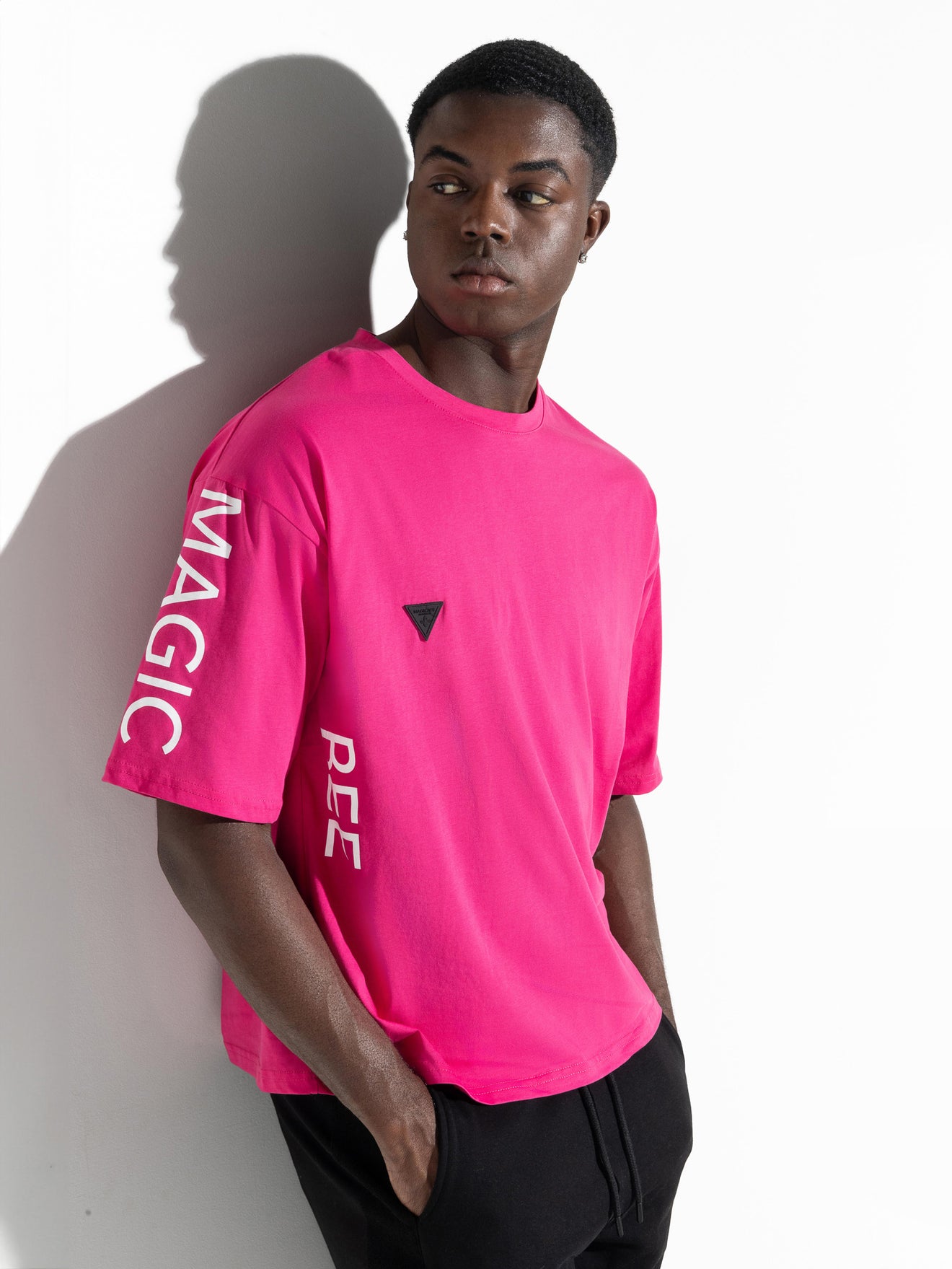 MagicBee Side Logo Oversized Tee - Fuchsia