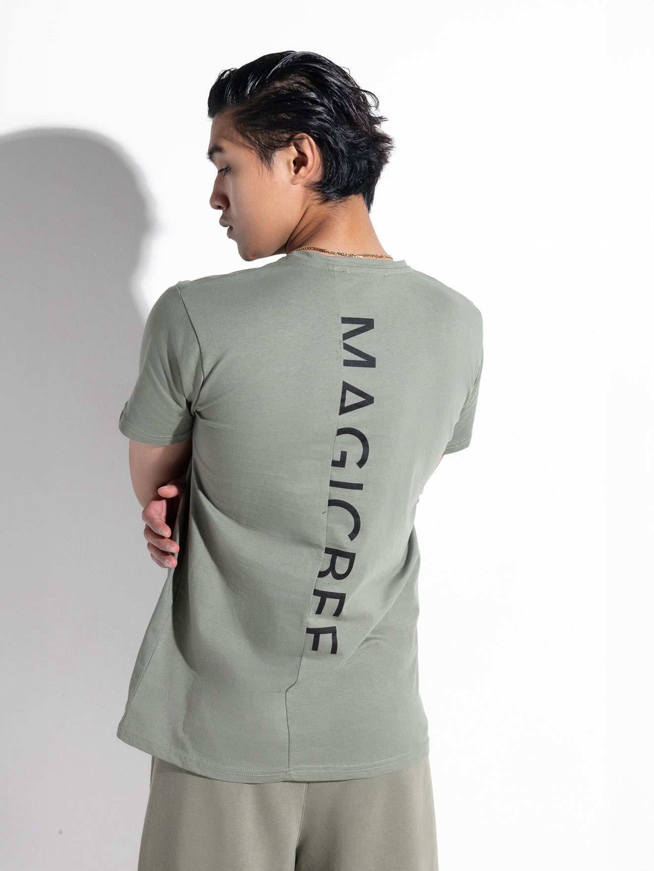 MagicBee Back Cutted Logo Tee - Ice Grey