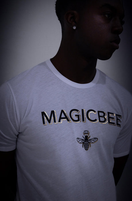 MagicBee Foil Logo - White