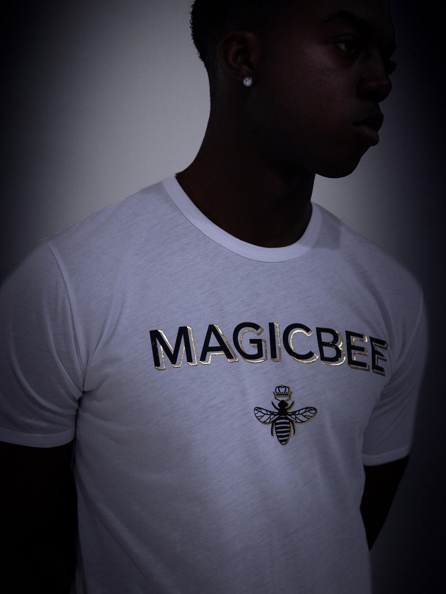 MagicBee Foil Logo - White