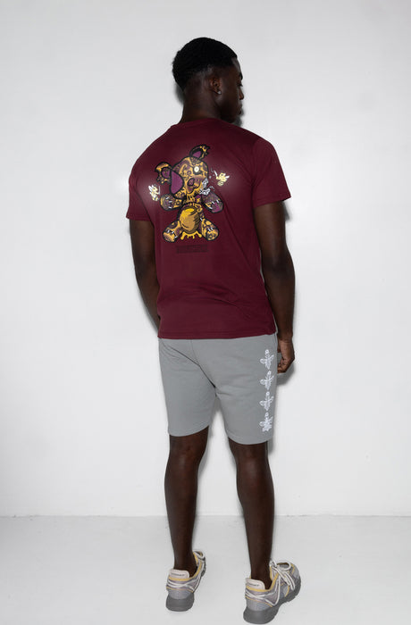 MagicBee Unisex Reflective Killed Teddy Tee - Burgundy (Special Edition)