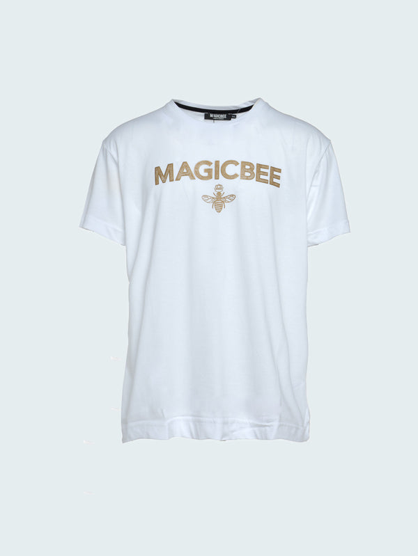 MagicBee Gold Logo Tee - White