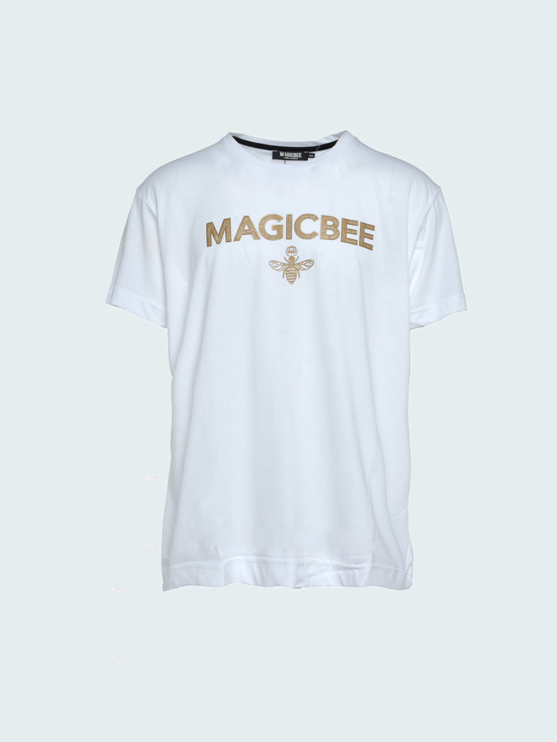 MagicBee Embossed Tape Tee - White