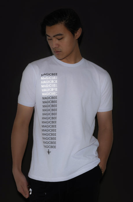 MagicBee Reflective Detail Logo Tee - White