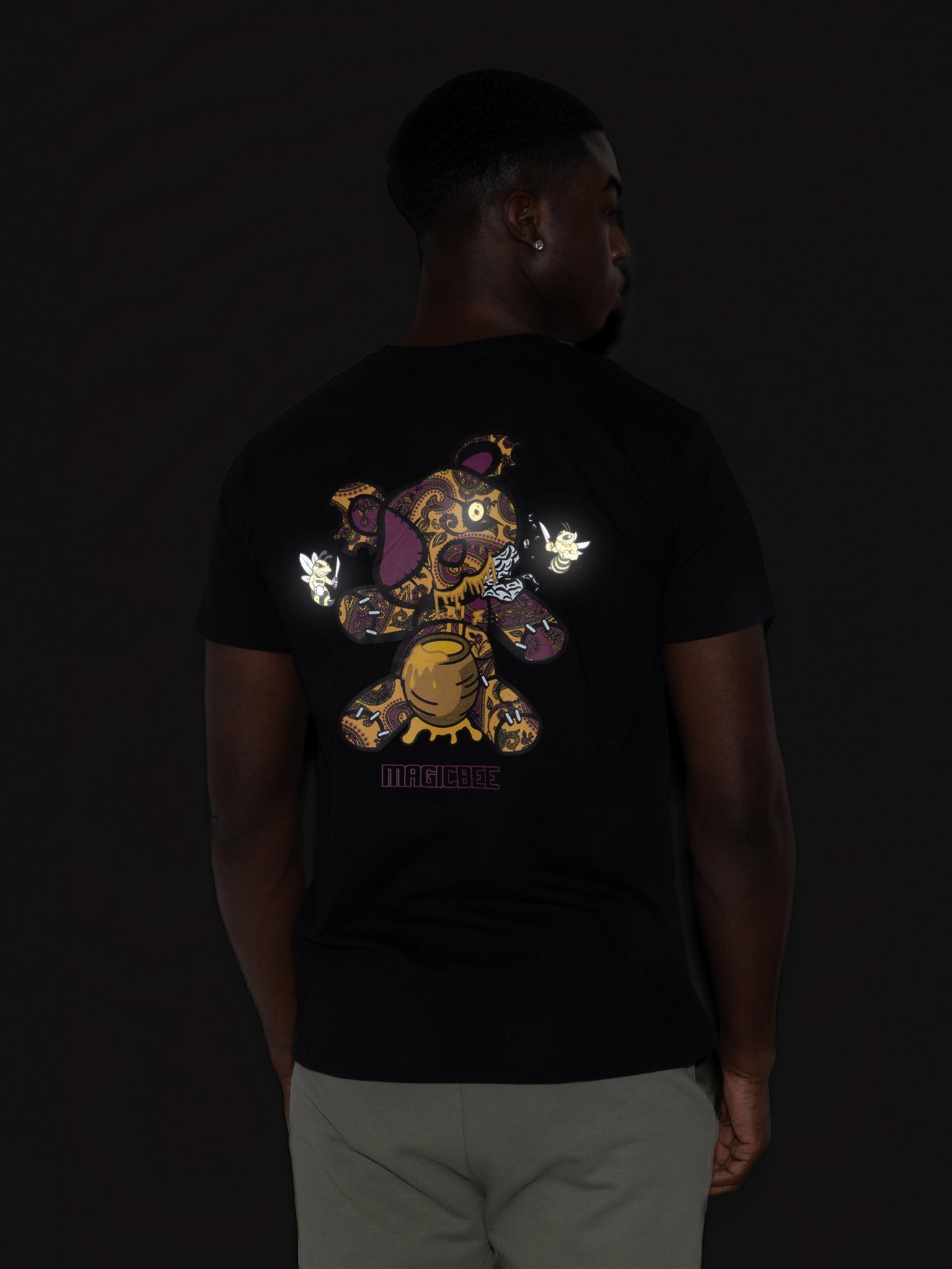 MagicBee Unisex Reflective Killed Teddy Tee - Black (Special Edition)