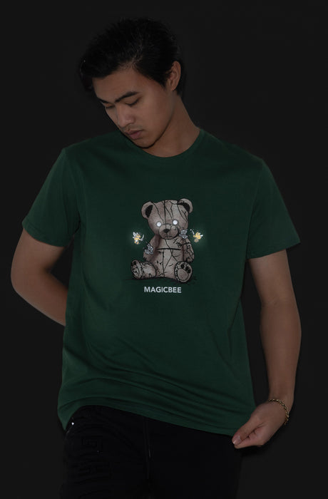 MagicBee Unisex Reflective Teddy Tee - Green (Special Edition)